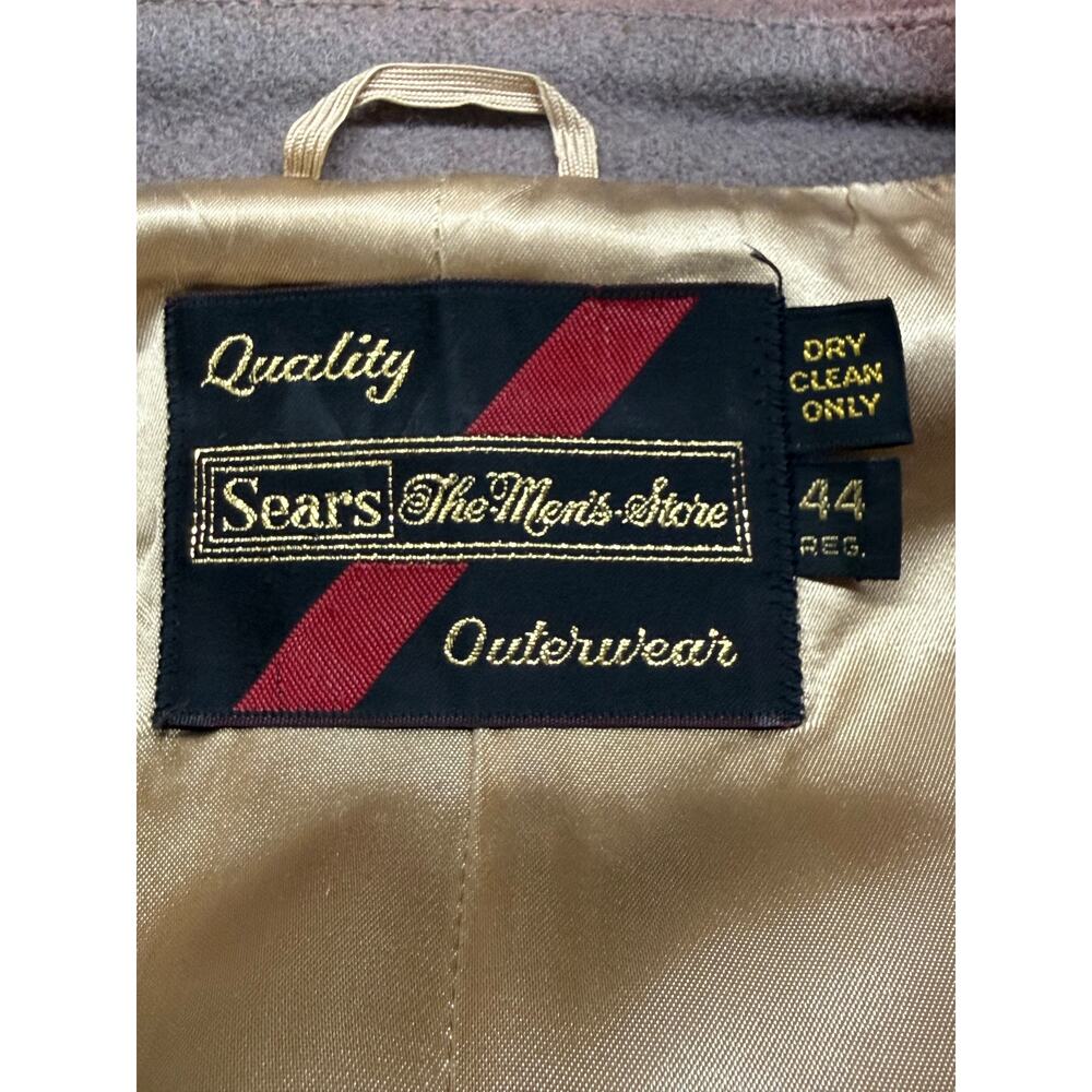 1950's SEARS USA taupe wool double breasted peacoat - Size 44 - Picture 4 of 9